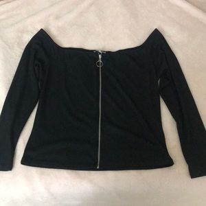 Black zippered top